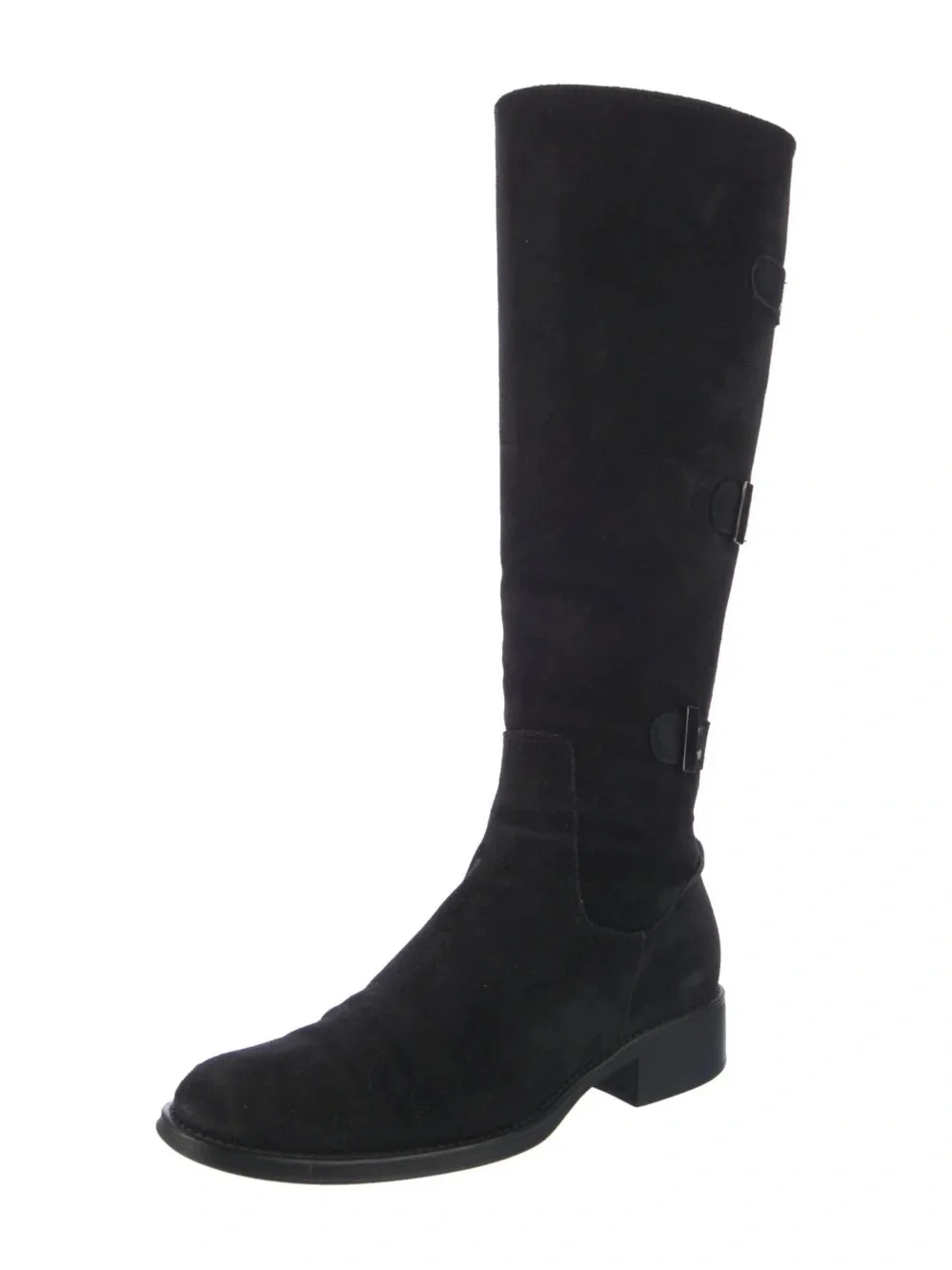 Aquatalia Black Suede Knee-High Boots | Size EU 37 | Made in Italy